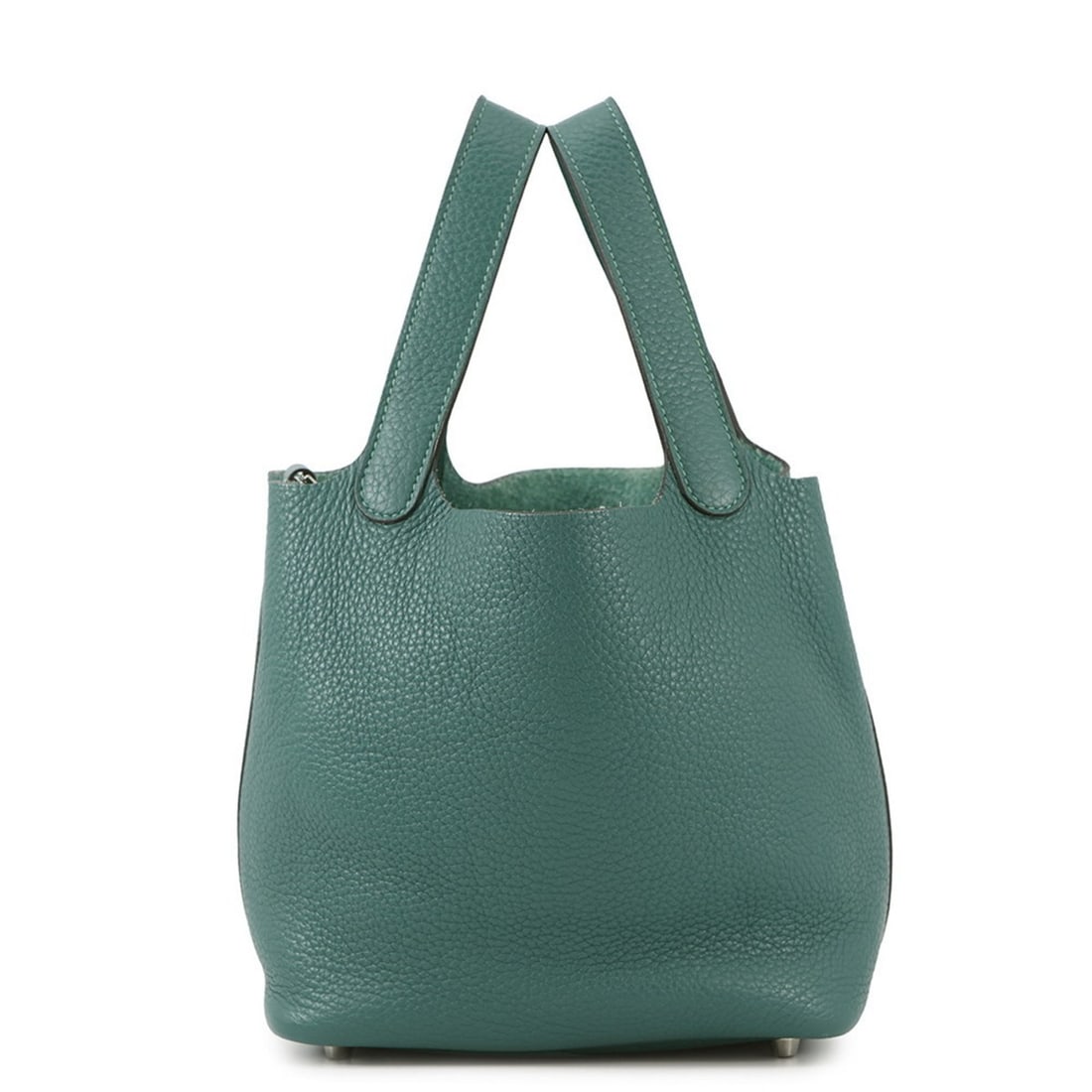 Hermes Hermès Picotin Lock PM Handbag in Malachite and Taurillon Clemence Leather, with a Q Stamp: --- Catalog ---Category: SizeSize (HxWxD): 18.5cm x 18cm x 13cm / 7.28'' x 7.08'' x 5.11''Category: DesignType: HandbagColor: GreenGender: WomenMaterial: Taurillon clemence leather Category: GeneralBr