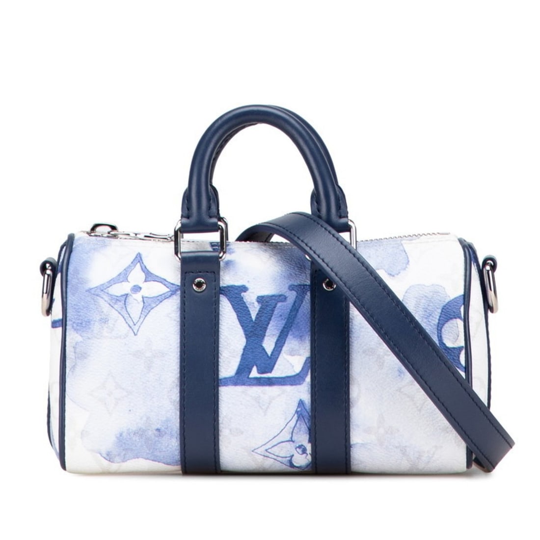 Louis Vuitton Monogram Watercolor Keepall XS Handbag/Shoulder Bag, 2-Way, M45761, White/Blue (1 of 14)