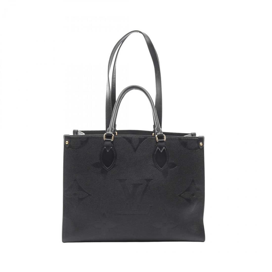 Louis Vuitton On the Go MM Monogram Empreinte Noir Tote Bag, Leather, Women's, Black, M45595 (1 of 12)
