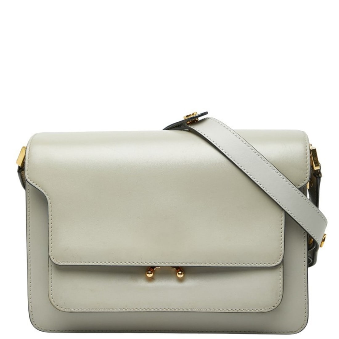 MARNI Trunk Shoulder Bag Gray Leather Women's: --- Catalog ---Category: SizeSize (HxWxD): 16cm x 23cm x 7cm / 6.29'' x 9.05'' x 2.75''Category: DesignType: Shoulder bagColor: GrayGender: WomenMaterial: Leather Category: GeneralBrand: Marni--- Item