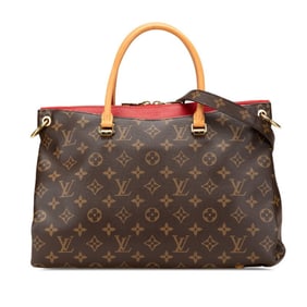 Louis Vuitton Monogram Pallas Handbag/Shoulder Bag, 2-Way, M41175, Cerise, Red and Brown Leather,
