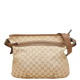 Gucci GG Canvas Crossbody Shoulder Bag 388930 Beige Brown Leather Women's GUCCI