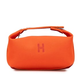 Hermes Hermès Brides A Black PM Handbag in Orange Canvas for Women