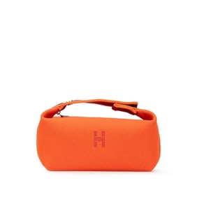 Hermès Bride A Black PM Handbag Pouch Orange Cotton Women's HERMES