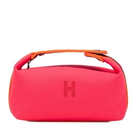 Hermès Bride A Black PM Handbag Pouch Hibiscus Pink Cotton Women's HERMES