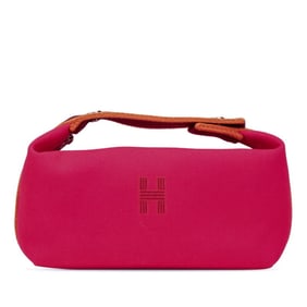 Hermès Bride A Black PM Handbag Pouch Hibiscus Pink Cotton Women's HERMES