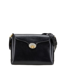 Gucci Old Shoulder Bag Black Leather Women's GUCCI