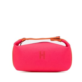 Hermès Bride A Black PM Handbag Pouch Hibiscus Pink Toile H Women's HERMES