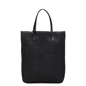 Fendi Zucchino Handbag 8BH006 Black Canvas and Leather Women's FENDI