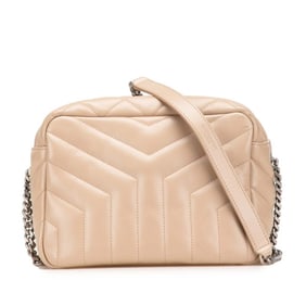 Saint Laurent Lulu Bowling Shoulder Bag 454317 Beige Leather Women's SAINT LAURENT
