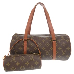 Louis Vuitton Papillon 30 Monogram Handbag with Pouch, M51365, Brown, 0157, LOUIS VUITTON