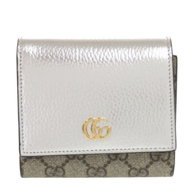 Like new Gucci GG Marmont 598587 Supreme canvas silver bifold wallet 0066 GUCCI