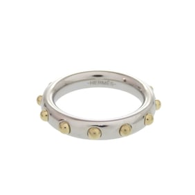 Hermes Mini Dog Scarf Ring Metal Silver and Gold 0190 HERMES