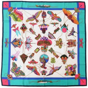 Hermès Carré 90 SOIES VOLANTES Silk Scarf, Blue, 0134, HERMES