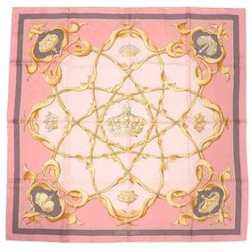 Hermès Carré 90 Imperial Studies Silk Pink Scarf Muffler 0120 HERMES
