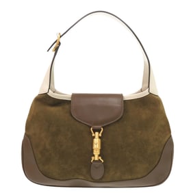 Like new Gucci Vault Vintage Jackie suede leather brown and khaki shoulder bag 1220 GUCCI