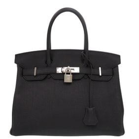 Like new Hermès Birkin 30 Togo black handbag with silver hardware and X stamp, black, 0431 HERMES