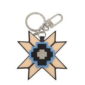 Louis Vuitton MP1646 Leather Plastic Beige Black Keychain 0075 LOUIS VUITTON