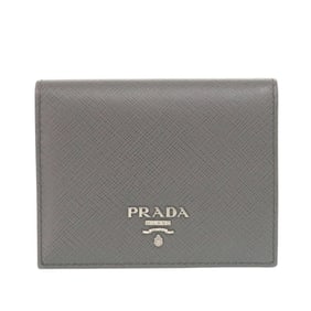 Prada Saffiano Leather Gray and Pink Bifold Wallet 0064 PRADA