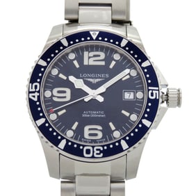 Unused Longines HydroConquest L3.741.4.96.6 Stainless Steel Blue Dial Automatic Watch 1401 LONGINES