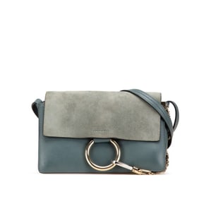 Chloé Chloe Faye Small Crossbody Shoulder Bag in Light Blue Suede and Leather for Women