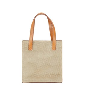 Celine Macadam handbag in beige suede for women.