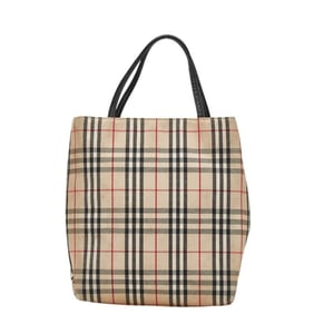 Burberry Nova Check Handbag in Beige Multicolor Canvas and Leather for Women