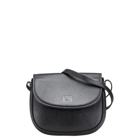 Burberry Nova Check Shadow Horse Crossbody Shoulder Bag in Black Leather for Women