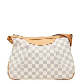 Louis Vuitton Damier Azur Syracuse PM Crossbody Shoulder Bag N41113 White Leather Women's LOUIS