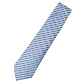 Emporio Armani Men's Silk Tie, Blue and Light Stripes