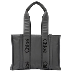 Chloé Chloe Women's Woody Medium Tote Bag in Gray Nylon.