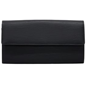 Louis Vuitton Epi Leather Wallet, Sarah Noir, M63742, Black, Simple Flap, for Men and Women