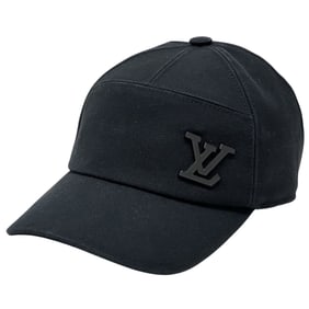 Louis Vuitton Aerogram Cotton Cap, Black, M77125, for Men and Women, Simple Casual