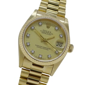 Rolex Datejust 68278G 86 Series Watch, Boys' Brand, 10 Diamonds, Automatic, 18K 750YG Gold, Polished