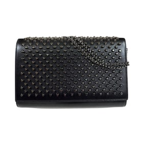Christian Louboutin Paloma Clutch Studded Shoulder Bag in Black Leather for Women