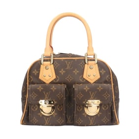 Louis Vuitton Manhattan PM Monogram Canvas Handbag M40026 Brown Women's LOUIS VUITTON