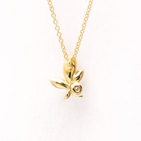 Tiffany Olive Leaf 1P Diamond Necklace Pink Gold (18K) Diamond Men,Women Fashion Pendant Necklace