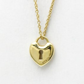 Tiffany Heart Lock Key Necklace Yellow Gold (18K) No Stone Women,Men Fashion Pendant Necklace (Gold)