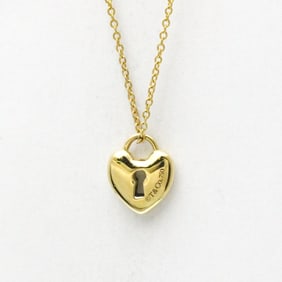Tiffany Heart Lock Necklace Yellow Gold (18K) No Stone Women,Men Fashion Pendant Necklace (Gold)