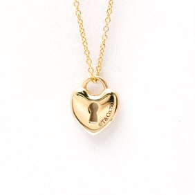 Tiffany Heart Lock Key Necklace Pink Gold (18K) No Stone Men,Women Fashion Pendant Necklace (Pink
