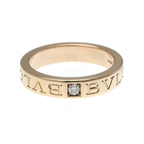 Bvlgari Double Logo Ring Pink Gold (18K) Fashion Diamond Band Ring Pink Gold