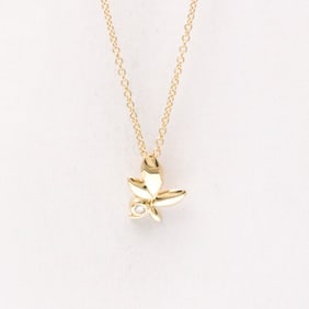 Tiffany Olive Leaf Diamond Necklace Pink Gold (18K) Diamond Men,Women Fashion Pendant Necklace (Pink