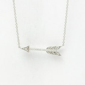 Tiffany Arrow Diamond Necklace Platinum Diamond Women,Men Fashion Pendant Necklace (Silver)