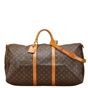 Louis Vuitton Monogram Keepall 60 Bandouliere Boston/Shoulder Bag, 2-Way, M41412, Brown Leather,