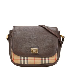 Burberry Nova Check Shadow Horse Shoulder Bag in Beige and Brown Canvas Leather. Women's.