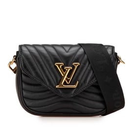 Louis Vuitton Multi Pochette New Wave Crossbody Shoulder Bag M56461 Noir Black Leather Women's LOUIS