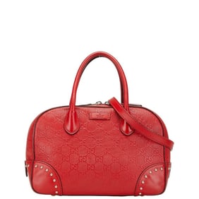 Gucci GG embossed handbag/shoulder bag, 2-way, 354224, red leather, women's.