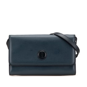 Gucci crossbody shoulder bag, blue leather, women's, GUCCI