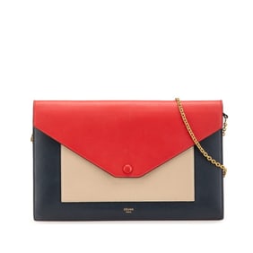 Celine Chain Wallet Shoulder Bag Black Red Beige Leather Women's CELINE