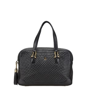 BALLY Quilted B Logo Handbag in Black Leather for Women